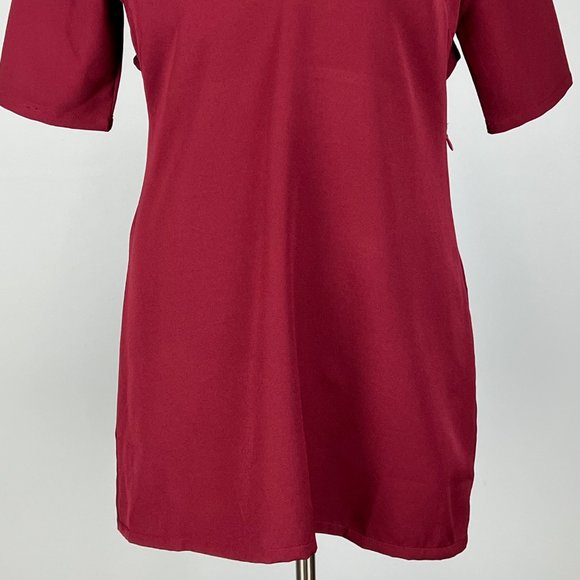 Tobi Womens Burgundy Deep V Neck Mini Dress Cutout Open Back size Large - Picture 3 of 10